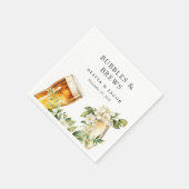 Serviette En Papier Bubbles and Brews Shower de Couple (Coin)