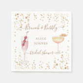 Serviette En Papier Bubbly Cocktails Gold Parties scintillant Bridal B (Devant)