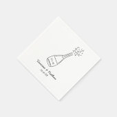 Serviette En Papier Bubbly Popping Champagne Bouteille Mariage Whimsic (Coin)