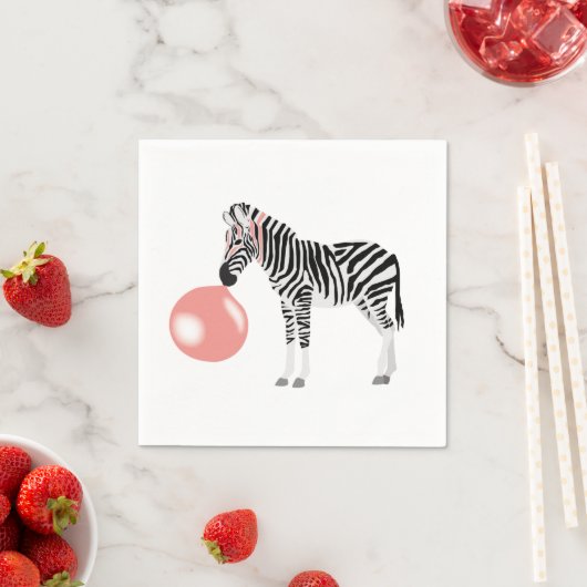 Serviette En Papier Buble Gum Zebra Blowbble (En situation)