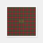Serviette En Papier Buccleuch Tartan officiel avec monogramme / initia (Devant)