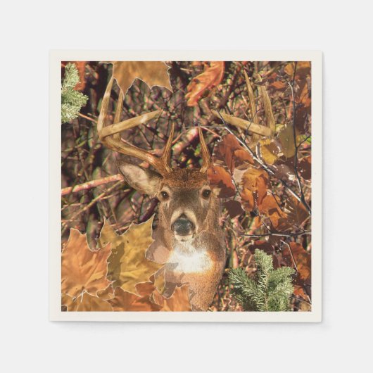 Serviette En Papier Buck d'automne Camo White Tail Deer (Devant)