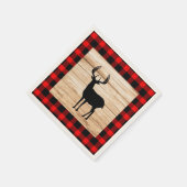 Serviette En Papier Buck Deer Silhouette Buffalo Bois Plaid (Coin)