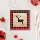 Serviette En Papier Buck Deer Silhouette Buffalo Bois Plaid (En situation)