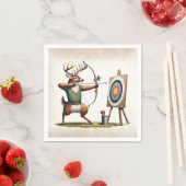 Serviette En Papier Buck Deer with Bow et Flèche (En situation)