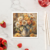 Serviette En Papier Bucket with Fall Floral   (En situation)