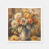 Serviette En Papier Bucket with Fall Floral   (Devant)