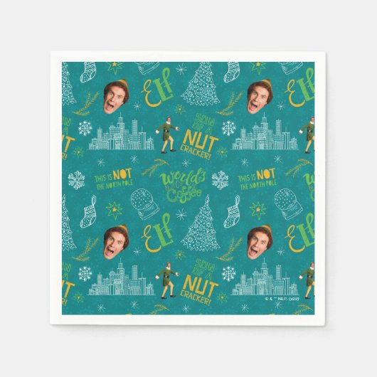 Serviette En Papier Buddy le Motif de devis Turquoise Elf (Devant)