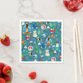 Serviette En Papier Buddy l'elfe et personnages Motif Turquoise (En situation)