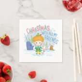 Serviette En Papier Buddy l'Elfe Noël avec tous mes amis (En situation)