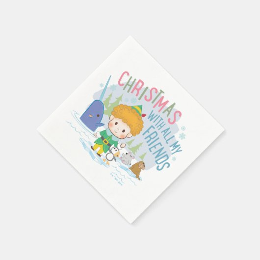 Serviette En Papier Buddy l'Elfe Noël avec tous mes amis (Coin)