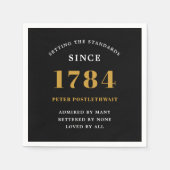 Serviette En Papier Budget Anniversaire Invitation Black Gold Chaque a (Devant)