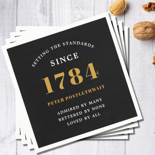 Serviette En Papier Budget Anniversaire Invitation Black Gold Chaque a
