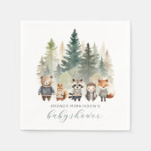 Serviette En Papier Budget Baby shower d'aquarelle des bois (Devant)