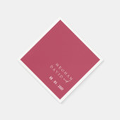 Serviette En Papier Budget Magenta Mariage moderne (Coin)