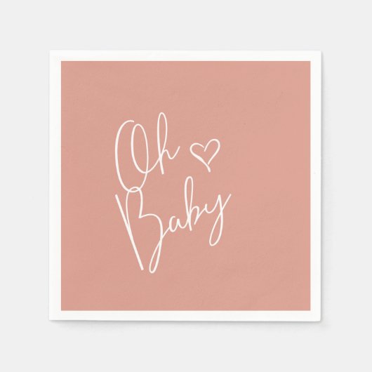 Serviette En Papier Budget Oh Baby Baby shower rose (Devant)