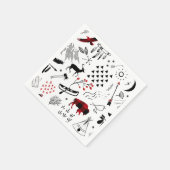 Serviette En Papier Buffalo Adventures Black and Red Plaid ID599 (Coin)