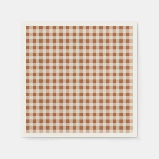 Serviette En Papier Buffalo Brown beige Plaid Holiday (Devant)