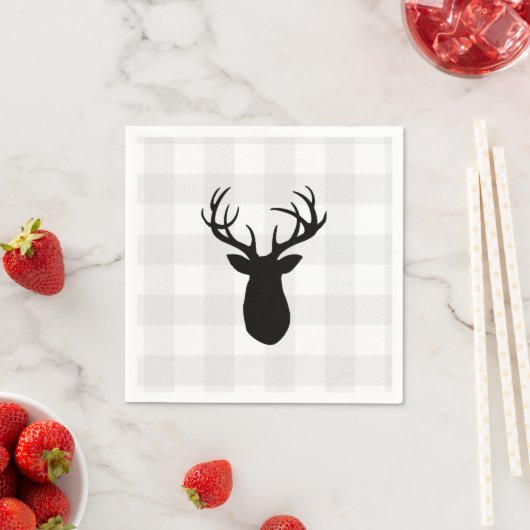 Serviette En Papier Buffalo Check Deer Wilderness Cabine (En situation)