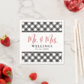 Serviette En Papier Buffalo Check noir blanc Mariage Cocktail personna (En situation)