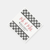 Serviette En Papier Buffalo Check noir blanc Mariage Cocktail personna (Coin)