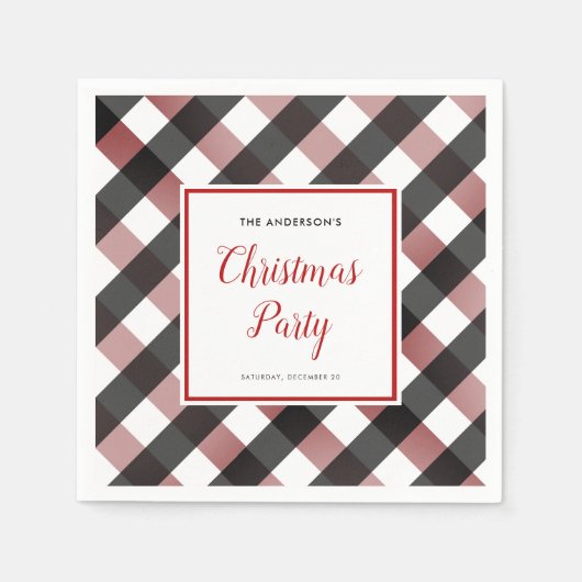 Serviette En Papier Buffalo Check Plaid Russe Noël Party (Devant)