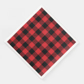 Serviette En Papier Buffalo Check Red et Black Holiday (Coin)