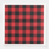 Serviette En Papier Buffalo Check Red et Black Holiday (Devant)