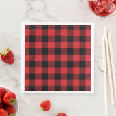 Serviette En Papier Buffalo Check Red et Black Holiday (En situation)