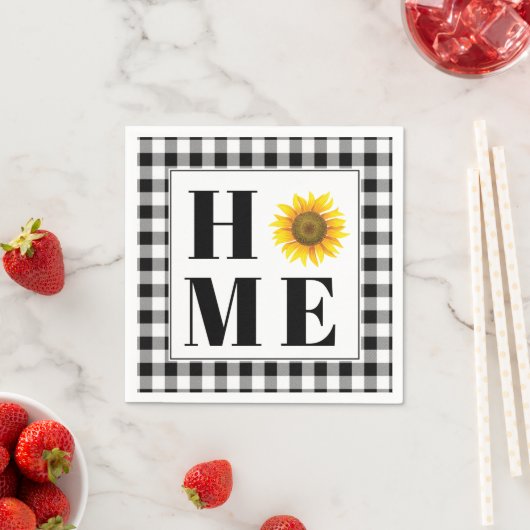 Serviette En Papier Buffalo check tournesol "Accueil" (En situation)