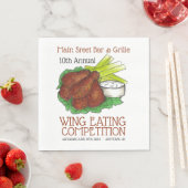Serviette En Papier Buffalo Hot Chicken Wings Wing Concours de manger (En situation)