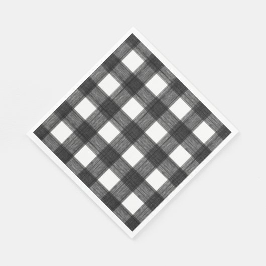 Serviette En Papier Buffalo noir et blanc d'aquarelle (Coin)