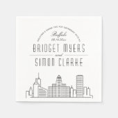 Serviette En Papier Buffalo, NY Deco Skyline | Mariage, événement Napk (Devant)