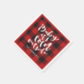 Serviette En Papier Buffalo Plaid Brush Script C'est Cold Outside Name (Coin)