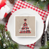 Serviette En Papier Buffalo Plaid Christmas Tree Kraft Monogramme