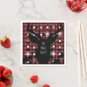Serviette En Papier Buffalo Plaid Deer Snowflakes Noël (En situation)