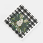 Serviette En Papier Buffalo Plaid Festin Reindeer Noël (Coin)