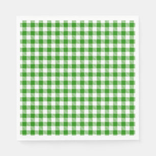 Serviette En Papier Buffalo Plaid Green White Classic Holiday Fun