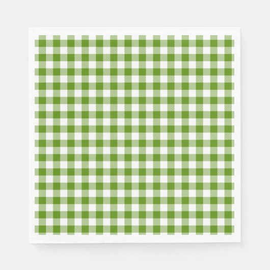 Serviette En Papier Buffalo Plaid Green White Classic Holiday Fun (Devant)