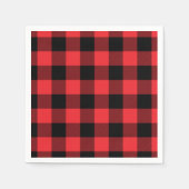 Serviette En Papier Buffalo Plaid Red Black Check (Devant)