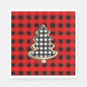 Serviette En Papier Buffalo Plaid, Red En vichy sapins de Noël (Devant)