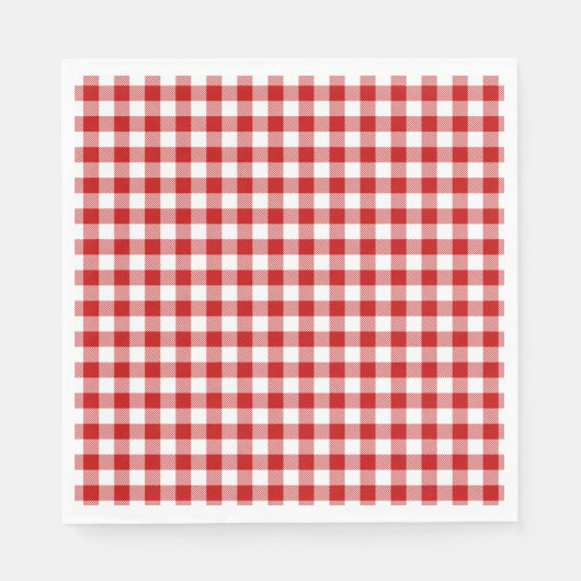 Serviette En Papier Buffalo Plaid Red White Classic Party Fun (Devant)