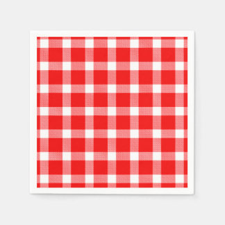 Serviette En Papier Buffalo Rouge Blanc Carreaux De Fête Pique-Nique C