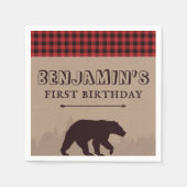 Serviette En Papier Buffalo rustique Plaid Lumberjack thème d'annivers (Devant)