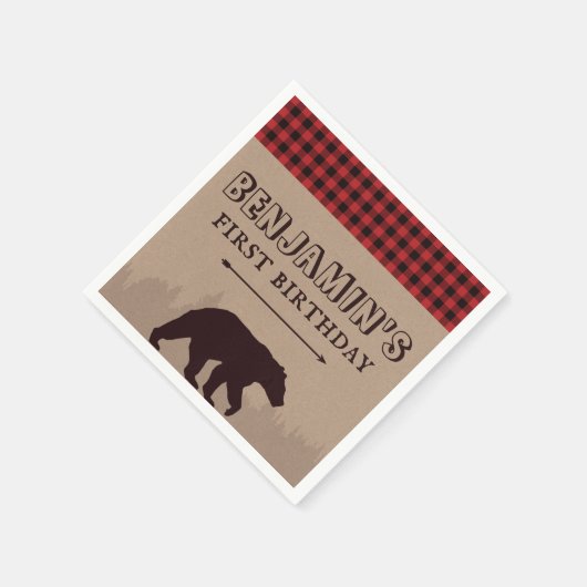 Serviette En Papier Buffalo rustique Plaid Lumberjack thème d'annivers (Coin)