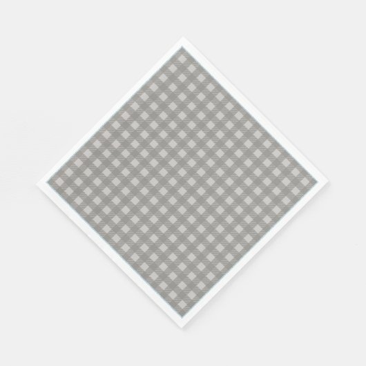 Serviette En Papier Buffle Brown Rustique Plaid Blue Trim serviettes (Coin)