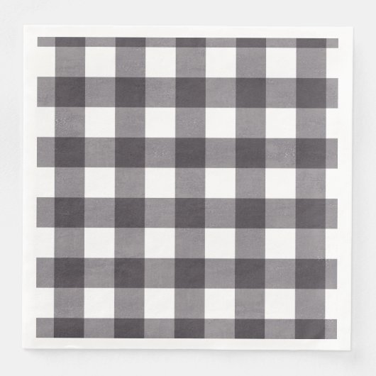 Serviette En Papier Buffle noir et blanc (Devant)