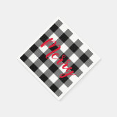 Serviette En Papier Buffle noir et blanc de Noël plaqué (Coin)