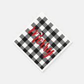 Serviette En Papier Buffle noir et blanc de Noël plaqué (Coin)