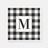 Serviette En Papier Buffle noir et blanc monogramme plaqué (Devant)